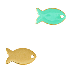 Anh&auml;nger Metall DQ Fish Gold-veraman blue (nikkelvrij)