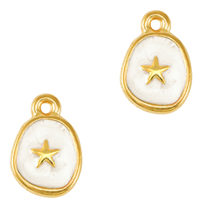Anh&auml;nger Metall DQ Starfish Gold-pearl white (nikkelvrij)