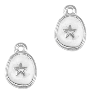 Anh&auml;nger Metall DQ Starfish Antik silber-pearl white (nikkelvrij)