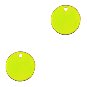 Anh&auml;nger Metall DQ 10mm Gold-neon yellow (Nickelfrei)
