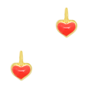 Anh&auml;nger Metall DQ Heart Gold-red (Nickelfrei)