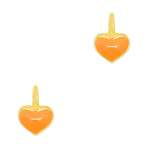 Anh&auml;nger Metall DQ Heart Gold-neon orange (Nickelfrei)