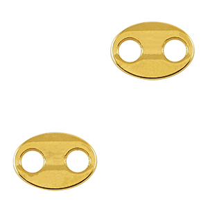 Anh&auml;nger Metall DQ Zwischenst&uuml;ck Oval Gold (Nickelfrei)