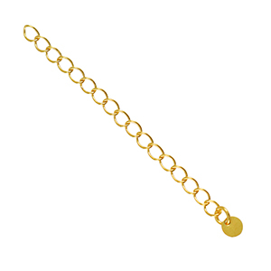 Zubeh&ouml;r Metall DQ Verl&auml;ngerungskette Munze 4mm Gold (Nickelfrei)
