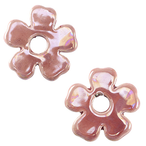 Perlen Griechische Keramik DQ Flower Magenta haze pink