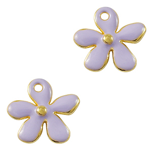 Anh&auml;nger Metall DQ Flower Gold-violett (Nickelfrei)