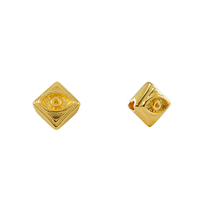 Perle Metall DQ Rhombus with Eye Gold (Nickelfrei)