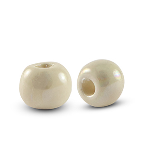 Perlen Griechische Keramik DQ 6mm Cream white
