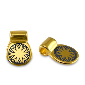 Schieber Metall DQ Flower Gold (Nickelfrei)