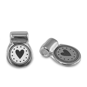 Schieber Metall DQ Heart Antik silber (Nickelfrei)