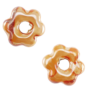Perlen Griechische Keramik DQ Flower Orange