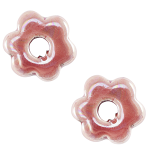 Perlen Griechische Keramik DQ Flower Magenta haze pink