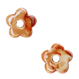 Perlen Griechische Keramik DQ Flower Orange