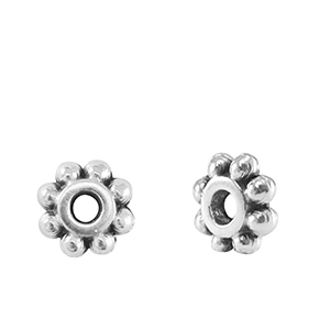 Perle Metall DQ Spacer Bali Ring 6mm Antik silber (Nickelfrei)
