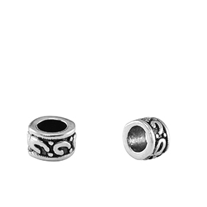 Perle Metall DQ Tubes Antik silber (Nickelfrei)