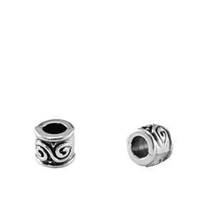 Perle Metall DQ Tubes Antik silber (Nickelfrei)
