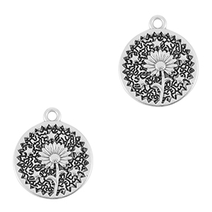 Anh&auml;nger Metall DQ Flower Antik silber (Nickelfrei)
