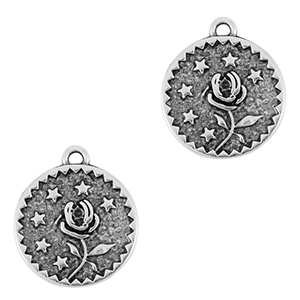 Anh&auml;nger Metall DQ Flower Antik silber (Nickelfrei)