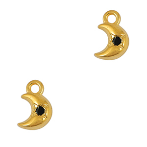 Anh&auml;nger Metall DQ Moon Gold-schwarz (Nickelfrei)