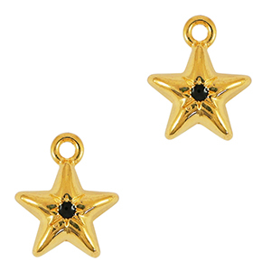 Anh&auml;nger Metall DQ Gold-schwarz (Nickelfrei)
