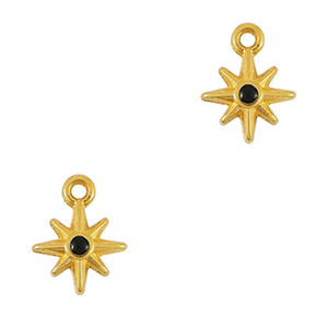 Anh&auml;nger Metall DQ Star Gold-schwarz (Nickelfrei)