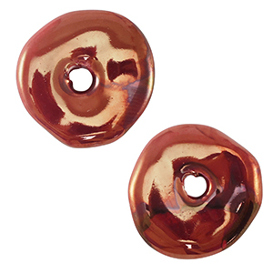 Perlen Griechische Keramik DQ Donut Harvest orange-brown