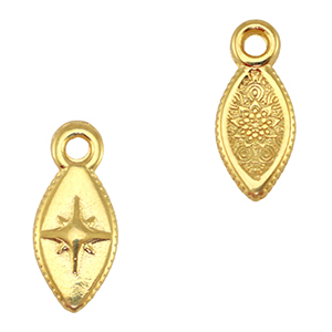 Anh&auml;nger Metall DQ Oval Stern Gold (Nickelfrei)