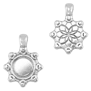 Anh&auml;nger Metall DQ Mandala Antik silber (Nickelfrei)