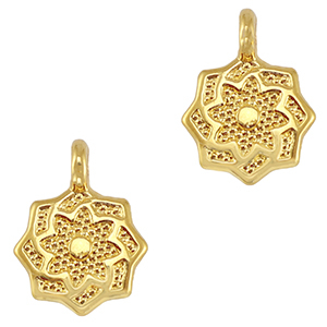 Anh&auml;nger Metall DQ Flower Gold (Nickelfrei)