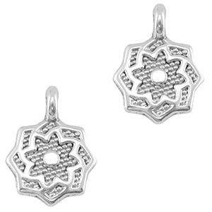 Anh&auml;nger Metall DQ Flower Antik silber (Nickelfrei)