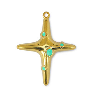 Anh&auml;nger Metall DQ Cross Veraman Blue-Gold (Nickelfrei)