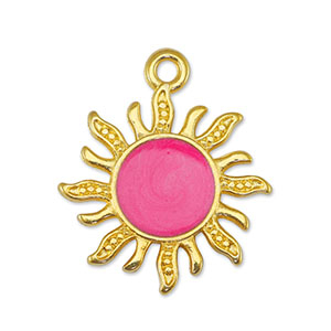 Anh&auml;nger Metall DQ Sun Pearl Pink-Gold (Nickelfrei)