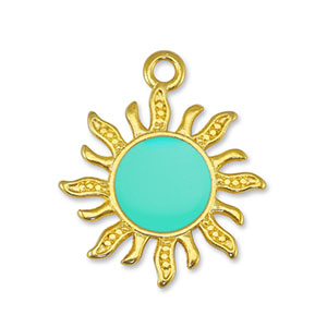 Anh&auml;nger Metall DQ Sun Veraman Blue-Gold (Nickelfrei)