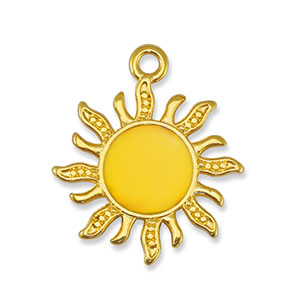 Anh&auml;nger Metall DQ Sun Yellow-Gold (Nickelfrei)