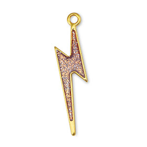 Anh&auml;nger Metall DQ Thunder Glitter Lilac-Gold (Nickelfrei)