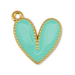 Anh&auml;nger Metall DQ Heart Veraman Blue-Gold (Nickelfrei)