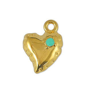 Anh&auml;nger Metall DQ Heart Veraman Blue-Gold (Nickelfrei)