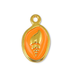 Anh&auml;nger Metall DQ Shell Orange-Gold (Nickelfrei)
