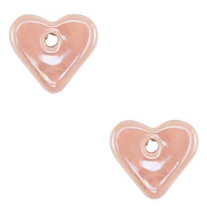 Perlen Griechische Keramik DQ Heart Peach