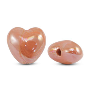 Perlen Griechische Keramik DQ Heart Orange