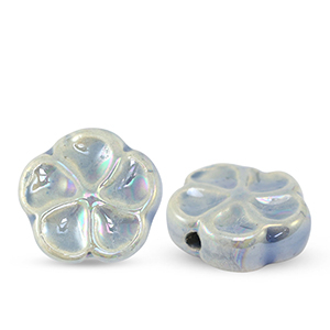 Keramik Perlen Flower Blue