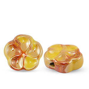 Keramik Perlen Flower Warm yellow