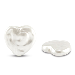 Perlenimitate Heart White