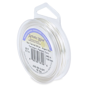 Artistic Wire 18 Gauge Silver plated Tarnish resistant Silver