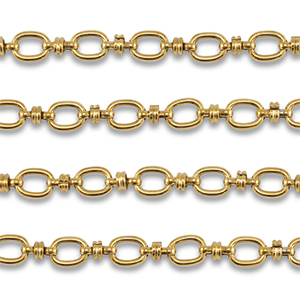 Zubeh&ouml;r aus Stainless Steel - Rostfreiem Stahl Gliederkette Oval Gold