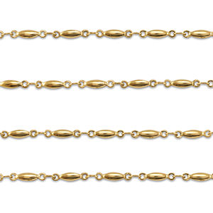 Zubeh&ouml;r aus Stainless Steel - Rostfreiem Stahl Gliederkette Oval Gold