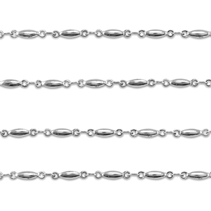 Zubeh&ouml;r aus Stainless Steel - Rostfreiem Stahl Gliederkette Oval Silver