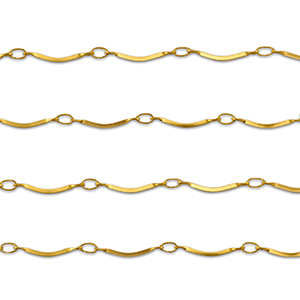 Zubeh&ouml;r aus Stainless Steel - Rostfreiem Stahl Gliederkette Curved Gold