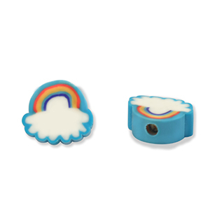 Perlen Polymer Rainbow Blue-white