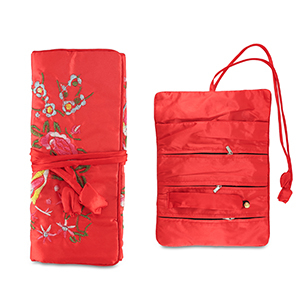 Schmuck-Reiseetui with Flowers Red